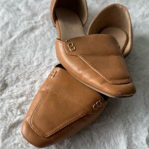 Tan Leather Slip-On Loafers
